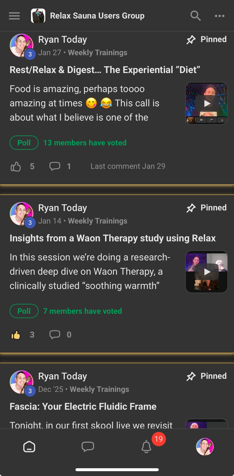 Relax Sauna Users Group on Skool